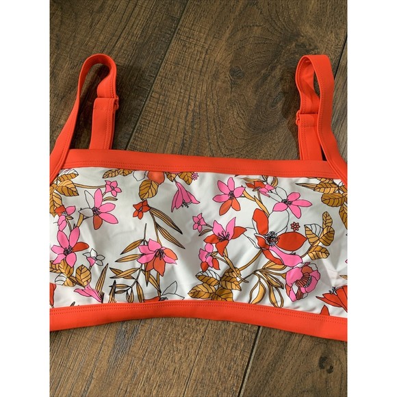 Juniors' Xhilaration Square Neck Bralette Bikini Top Floral Print X-Large, 1020 - Picture 6 of 8